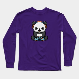 Cute Panda Gamers Long Sleeve T-Shirt